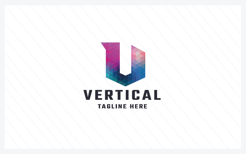 Plantilla de logotipo vertical de letra V Pro
