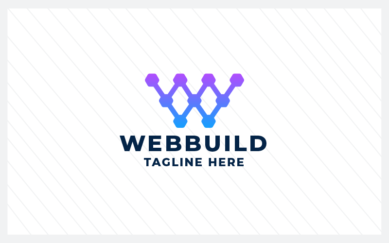 Web Build Tech Letter W Pro Logo šablona