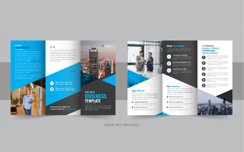 Creative Business Tri fold Brochure layout - TemplateMonster