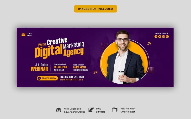 Creative Digital Marketing Agency Bannermallar för sociala medier