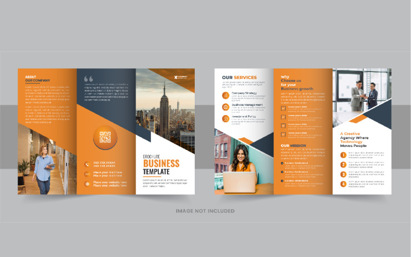 Kreatív háromrészes üzleti brosúra tervezési elrendezés