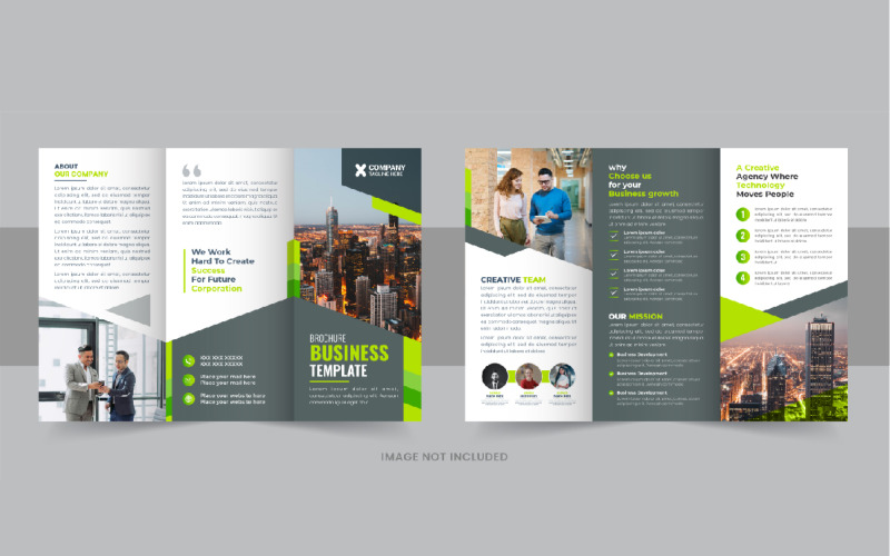 Kreatív, háromszoros üzleti brosúra tervezési elrendezés