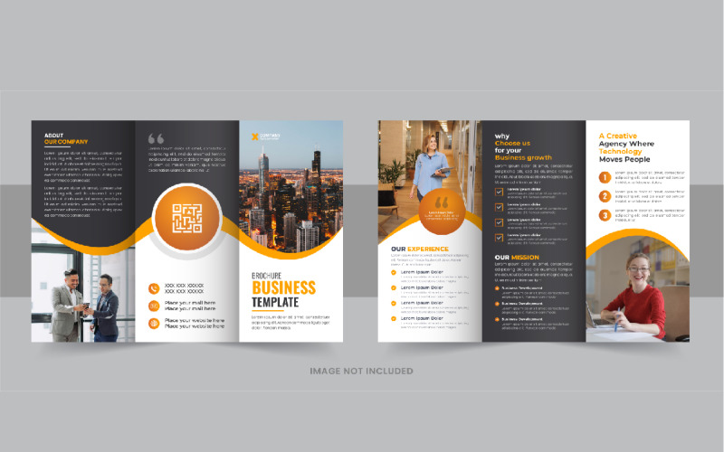 Layout del modello di brochure aziendale a tre ante creativo