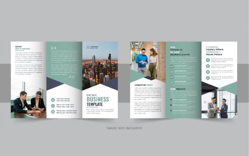 Modern business tri fold brochure design - TemplateMonster