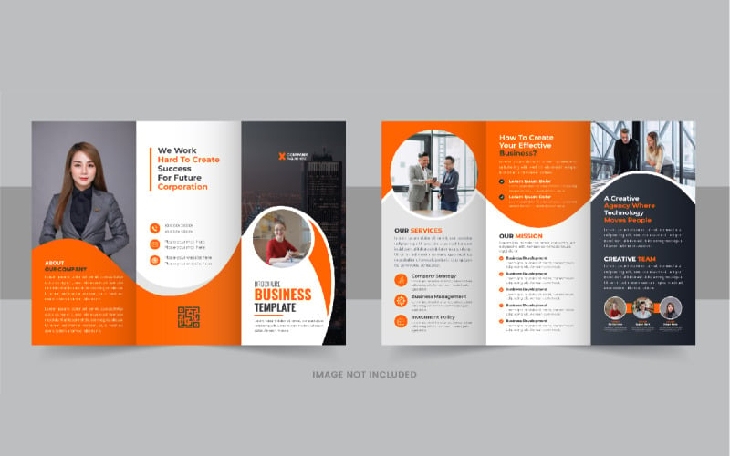 Modern trifold business brochure template - TemplateMonster