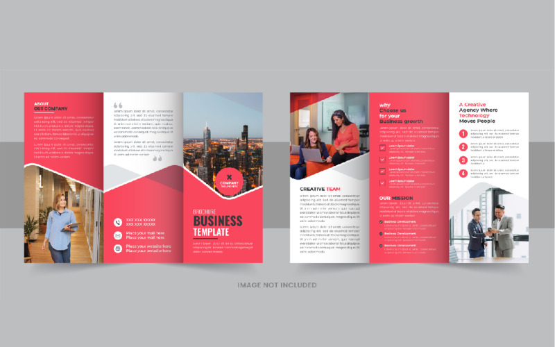 Modern üzleti három összecsukható brosúra sablon elrendezése