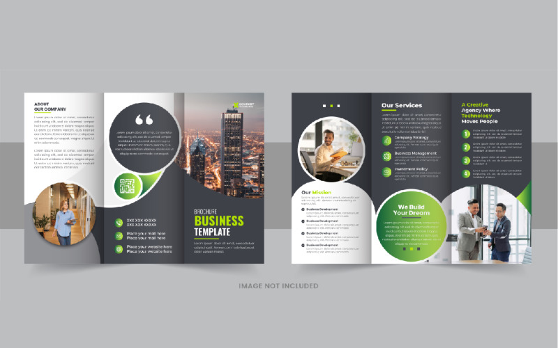 Modern üzleti három összecsukható brosúra tervezési elrendezés