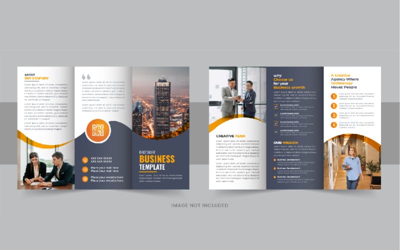 Современный трехкратный дизайн бизнес-брошюры