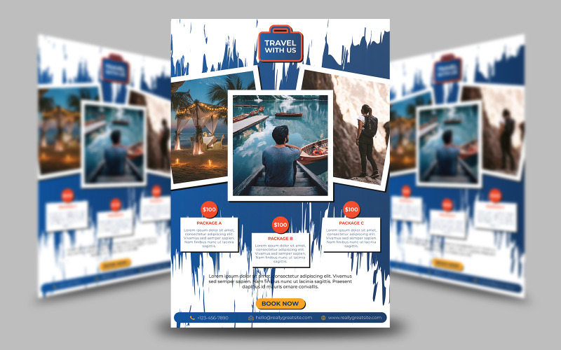 Travel With Us Flyer Template Design