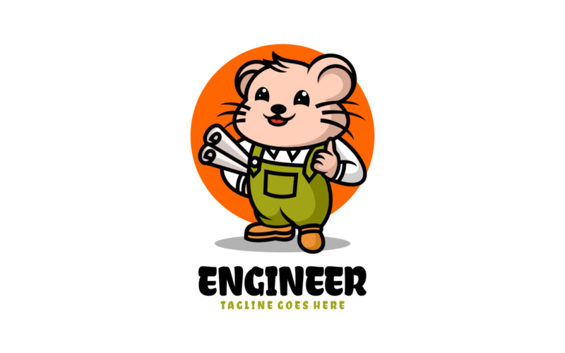 Engenheiro Mascote Cartoon Logo 3