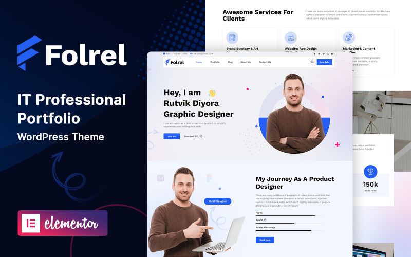 Folrel - Tema WordPress para Portafolio Creativo y Profesional de TI