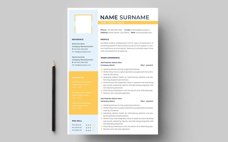 Modern resume template. Ideal for education