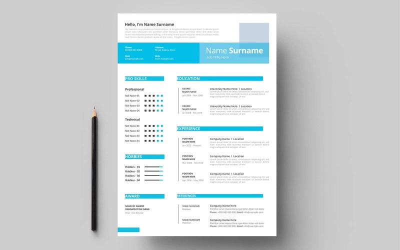 Plantilla de currículum moderno para empresas