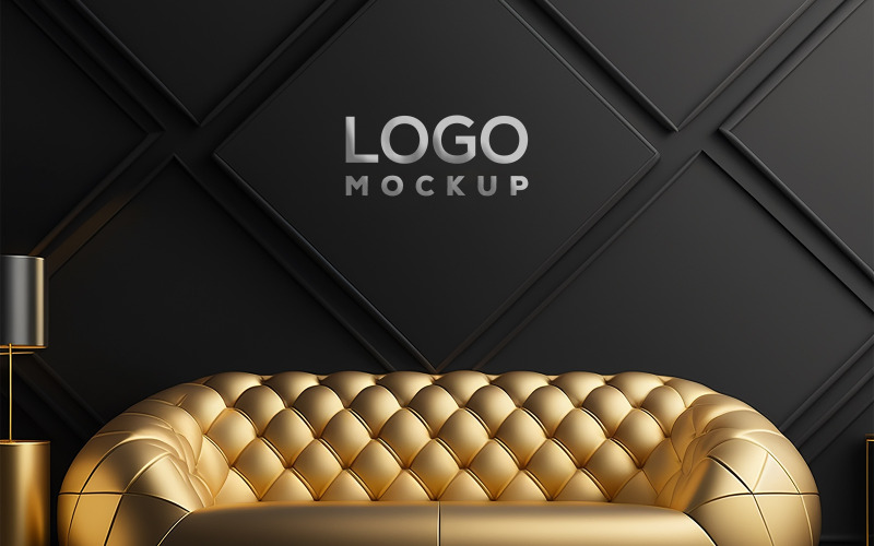 Schwarzes Leder-Wand-Mockup | Wand-Logo-Mockup