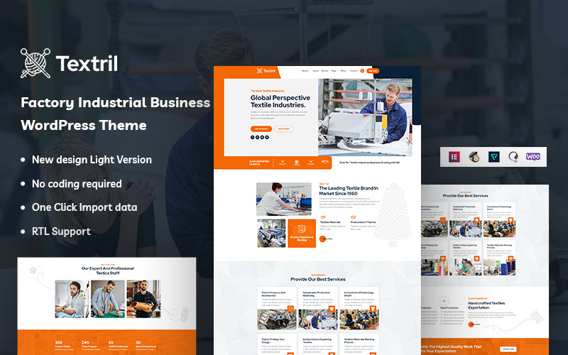 Textril — Motyw WordPress dla firm przemysłowych