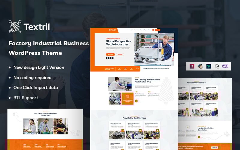Textril - WordPress-thema voor fabrieksindustrieel bedrijf