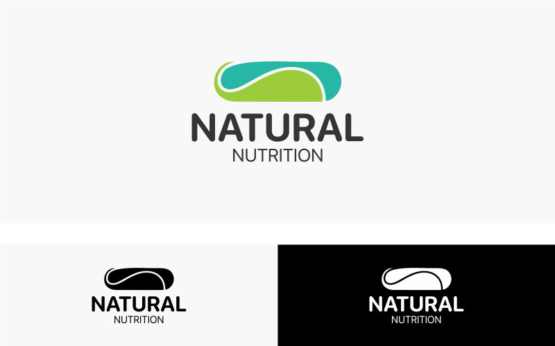 Design-Vorlage für das Logo „Natürliche Ernährung“.
