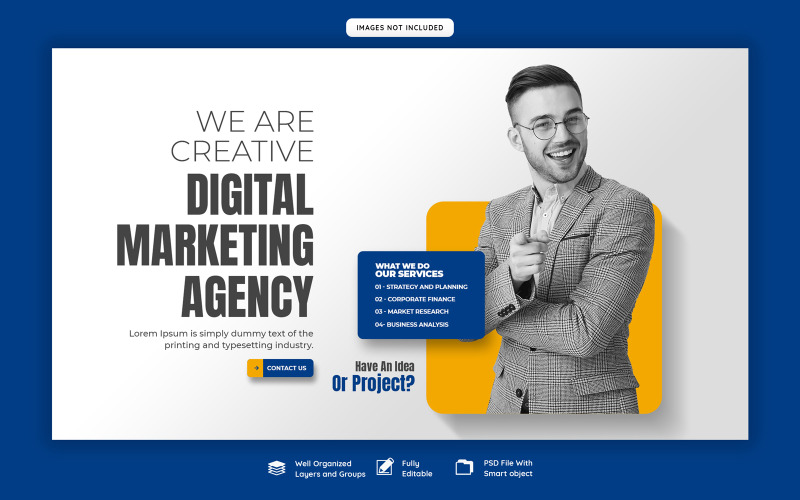 Jsme kreativní digitální marketingová agentura šablona pro sociální média