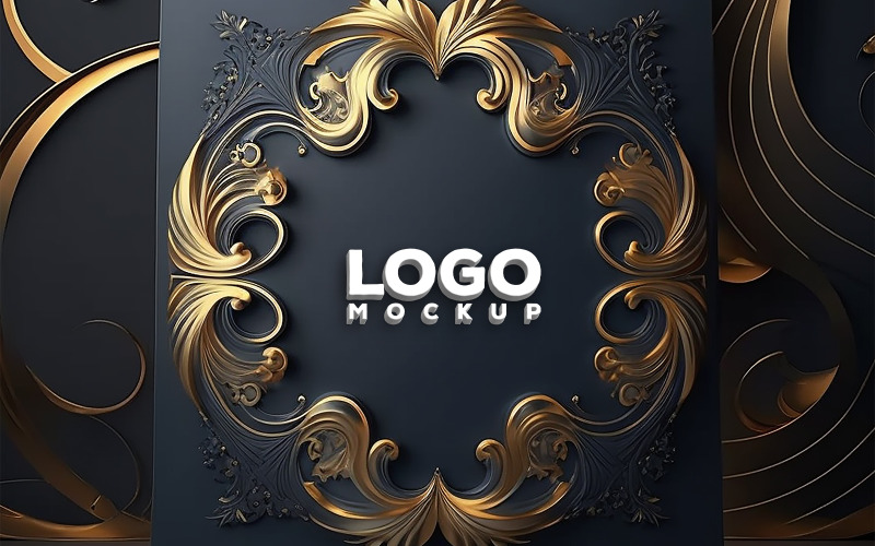 Maqueta de logotipo | Maqueta 3D | Fondo de cartelera interior