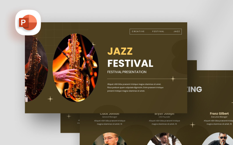 Modello di presentazione del festival jazz