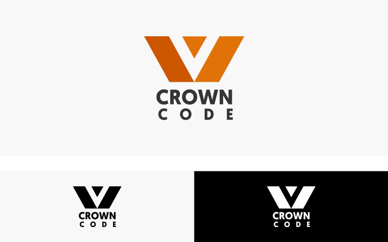 Modello di progettazione del logo del codice della corona
