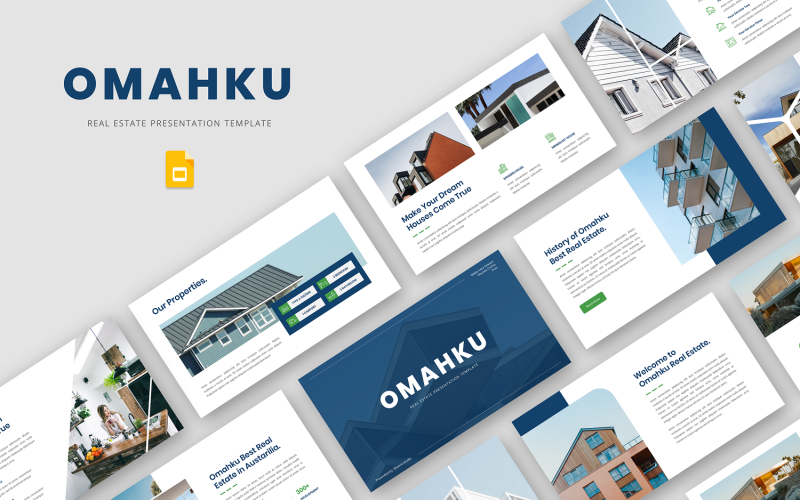 Omahku - Modèle de diapositive Google pour l'immobilier