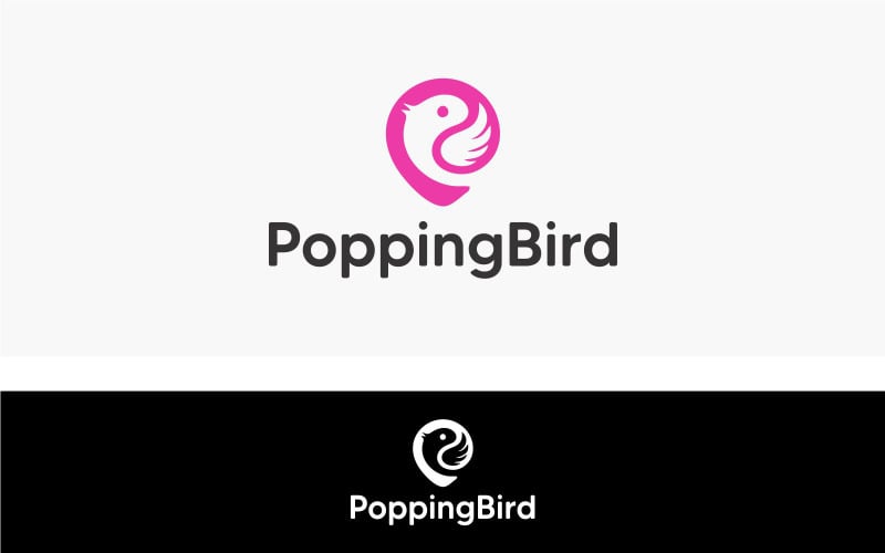 Popping Bird Logo Design Template