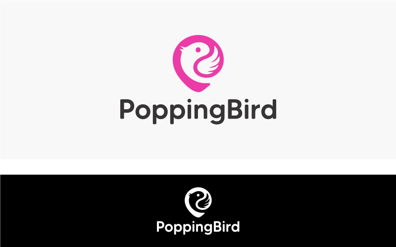 Popping szablon projektu logo ptaka