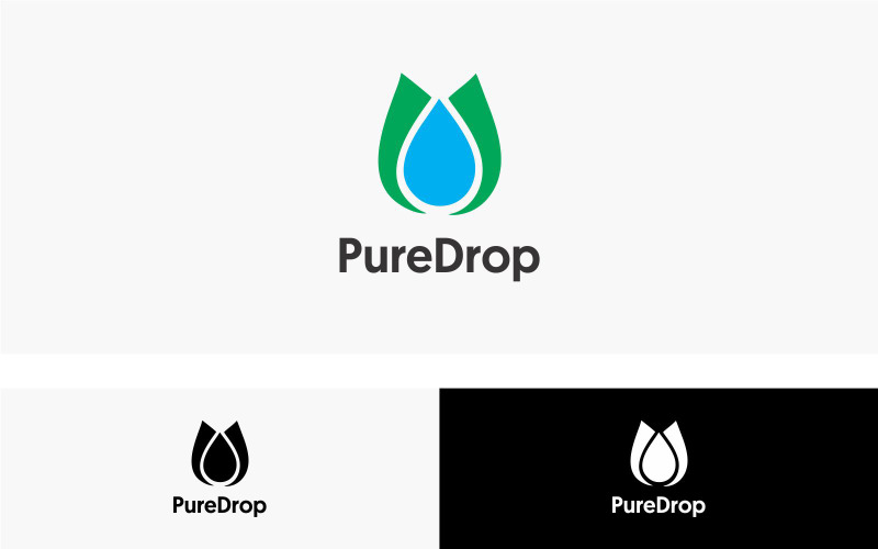 Pure Drop-logo ontwerpsjabloon
