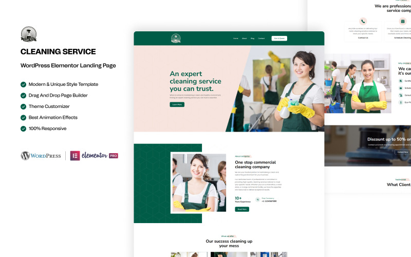 Reinigung – Reinigungsdienste Elementor Landing Page