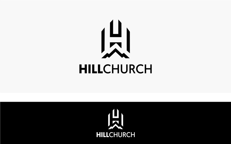 Шаблон оформлення логотипу Hill Church
