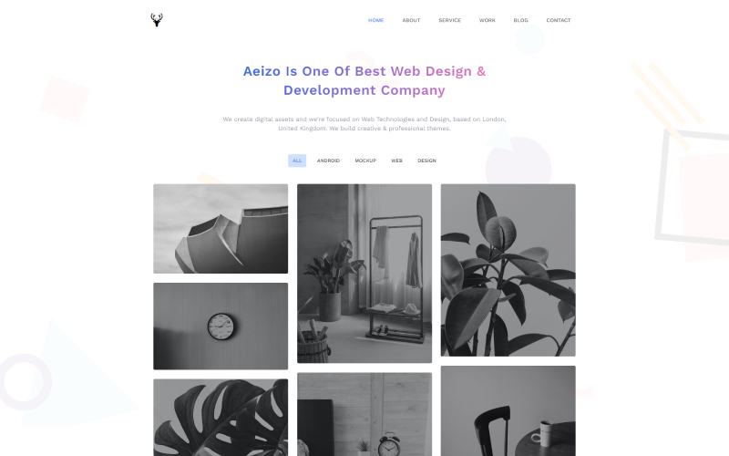 Aeizo – Šablona minimálního portfolia TailwindCSS