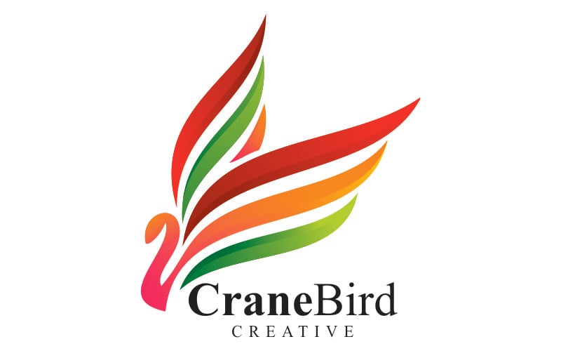 Logotipo de pájaro de grúa Logotipo de pájaro logotipo de animal