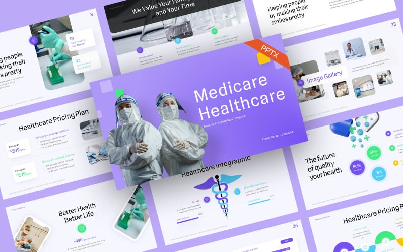 Medicare Healthcare PowerPoint Template - TemplateMonster