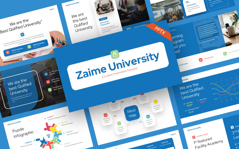 Modelo de PowerPoint de Educação da Universidade de Zaime