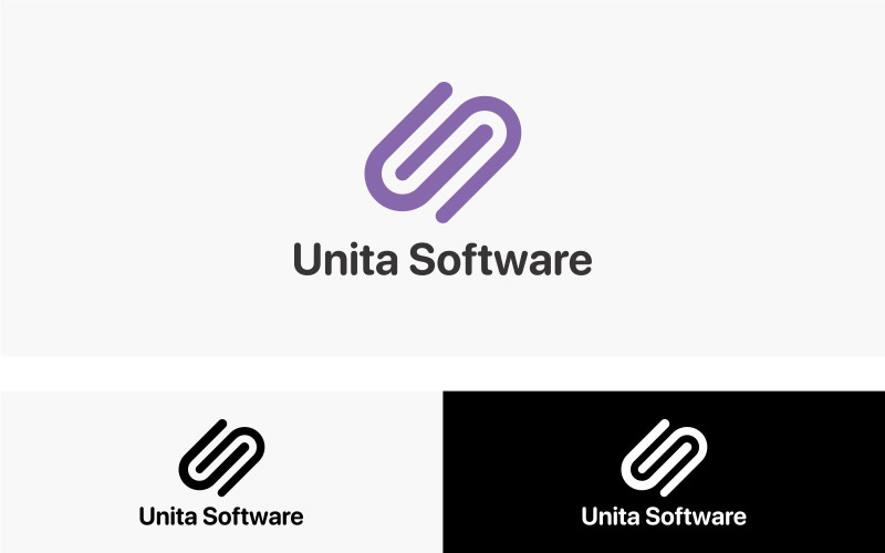 Plantilla de diseño de logotipo de software Unita