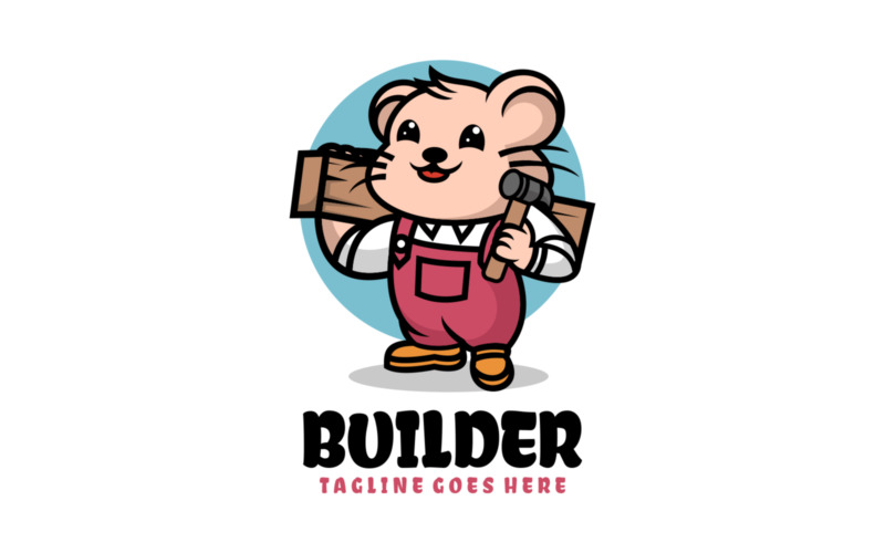 Baumeister-Maskottchen-Cartoon-Logo