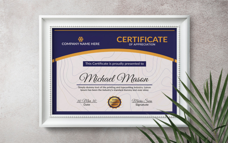 Certifikát o uznání moderní diplom šablona