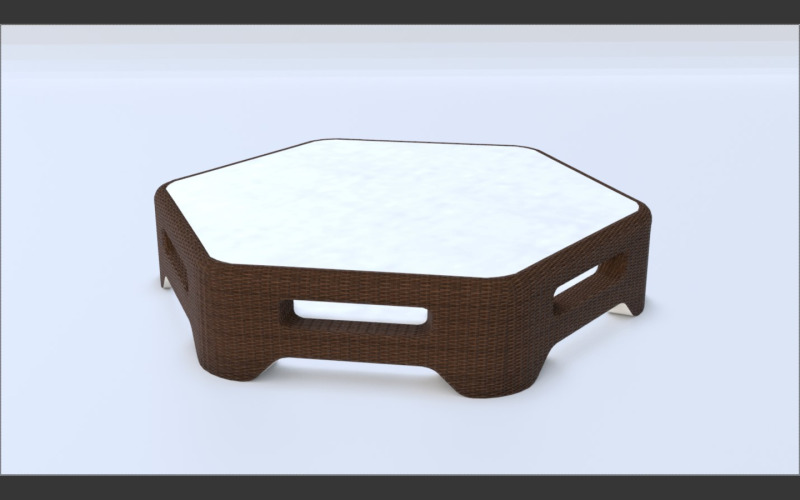 Gartentisch aus Holz und Kunststoff