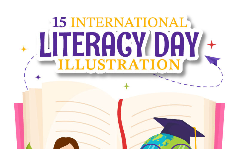 15 Giornata Internazionale dell'Alfabetizzazione Illustrazione