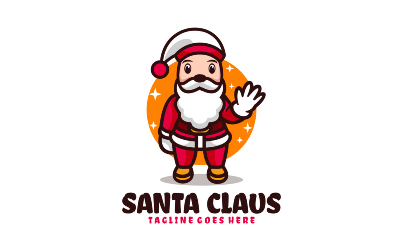 Kerstman mascotte Cartoon-logo