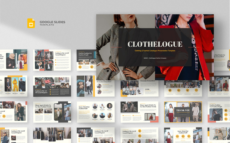 Kıyafet Günlüğü - Moda Kataloğu Google Slaytlar Şablonu