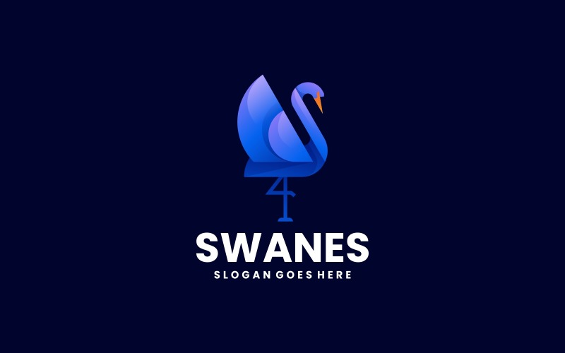 Logotipo colorido com gradiente de cisnes 1