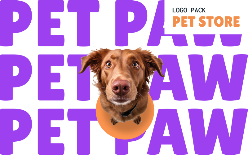 Pata de animal de estimação — modelo de pacote de logotipo minimalista