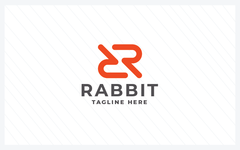 Plantilla de logotipo profesional de letra R de conejo