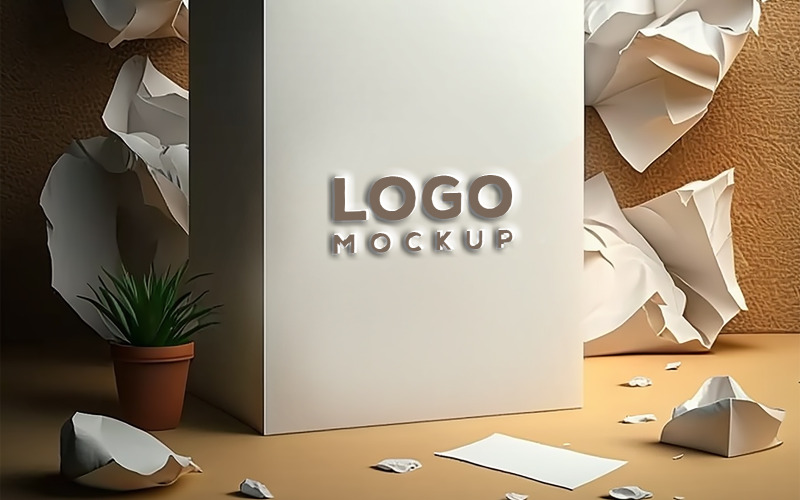 Sing Logo Mockup | 3D Box Mockup | Logotypmodell | geometrisk bakgrund