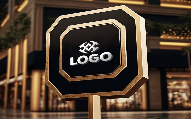 Store Outside Billbord Mockup | Billboard Mockup on market front side