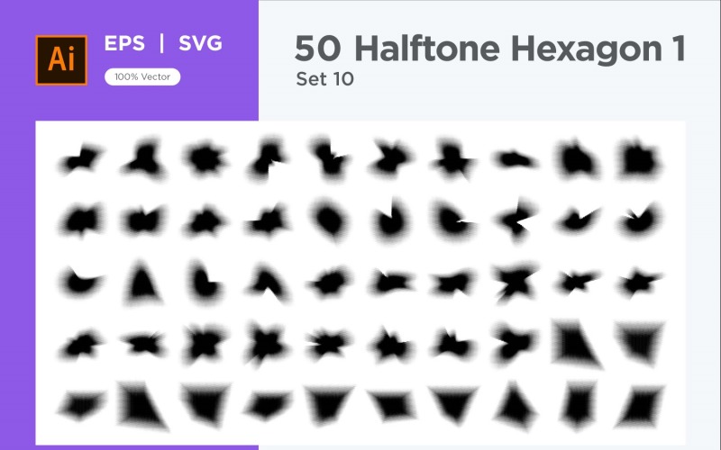 Hexagon form halvton bakgrund V1 -50-10