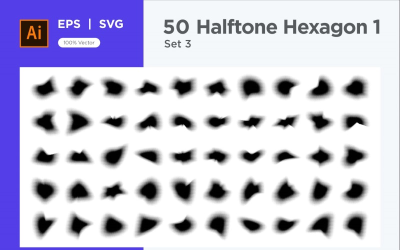 Hexagonformad halvtonsbakgrund V1 -50-3