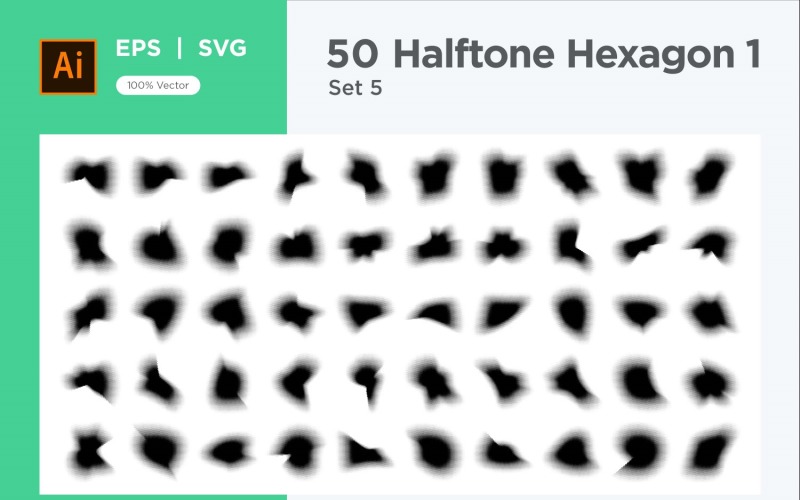 Hexagon shape halftone background V1 -50-5